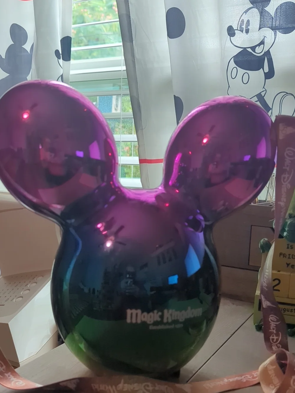 Iridescent Mickey Balloon Sculpture - Purple/Green